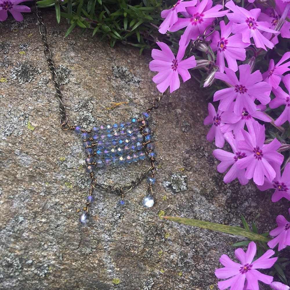 Choker, hand beaded, so different